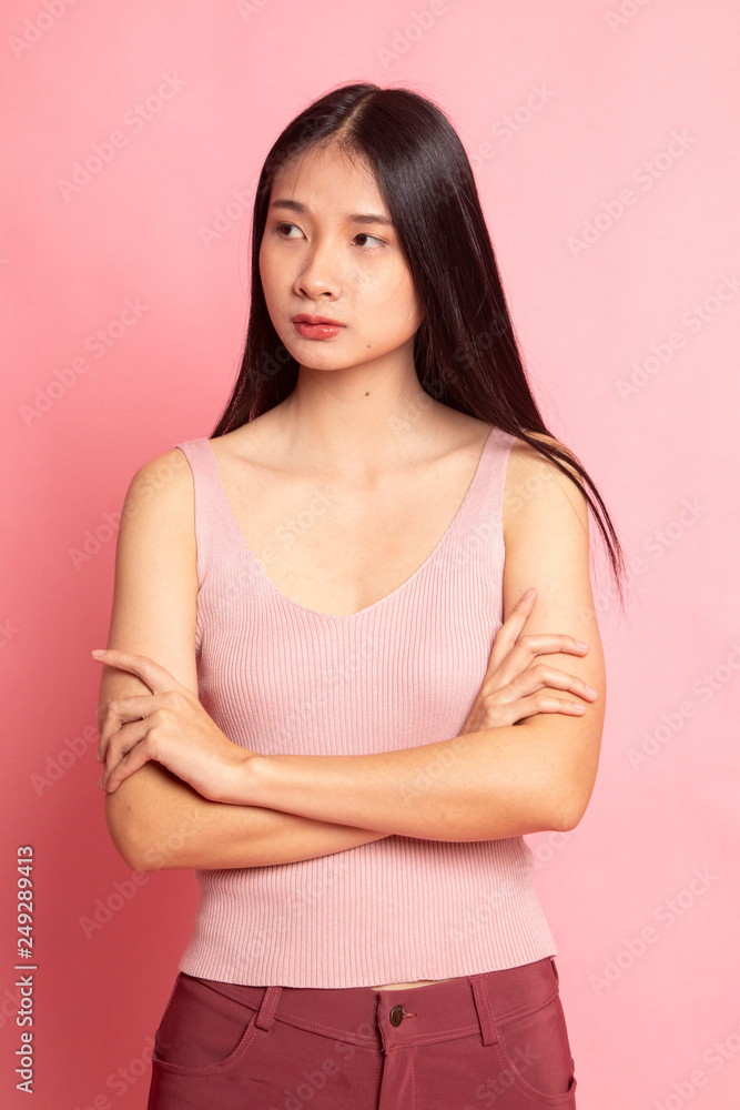 Portrait of beautiful young Asian woman.