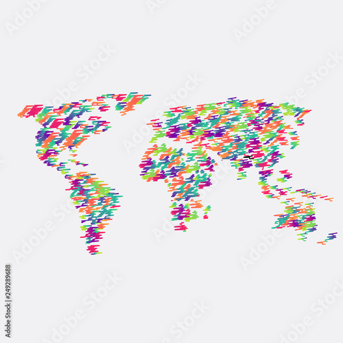 White world map made by balls  vector illustration