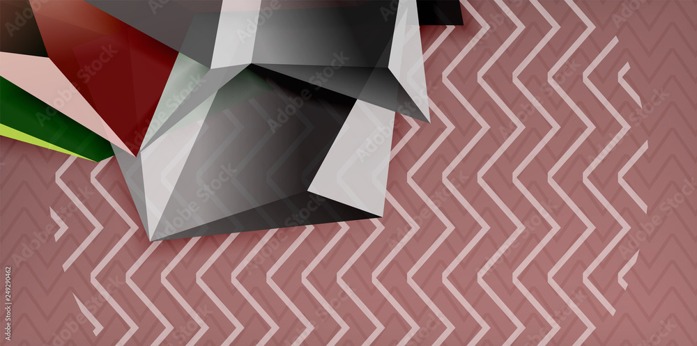 Vector triangular 3d geometric shapes background, modern poster design Vector triangular 3d geometric shapes background, modern poster design