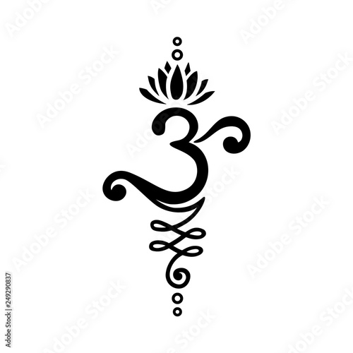 Unalome Om Lotus Flower Symbol