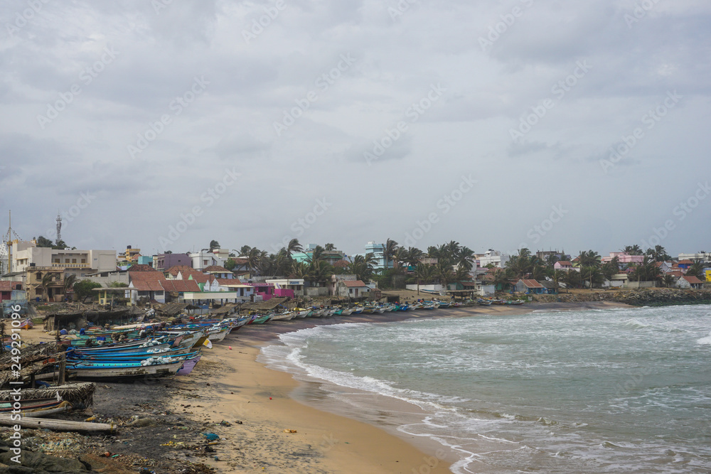 The coast of the Indian Ocean in Kanyakumari. India The coast of the Indian Ocean in Kanyakumari. India