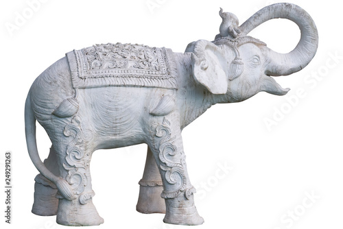 Thailand elephant statue isolated on white background  with clipping path