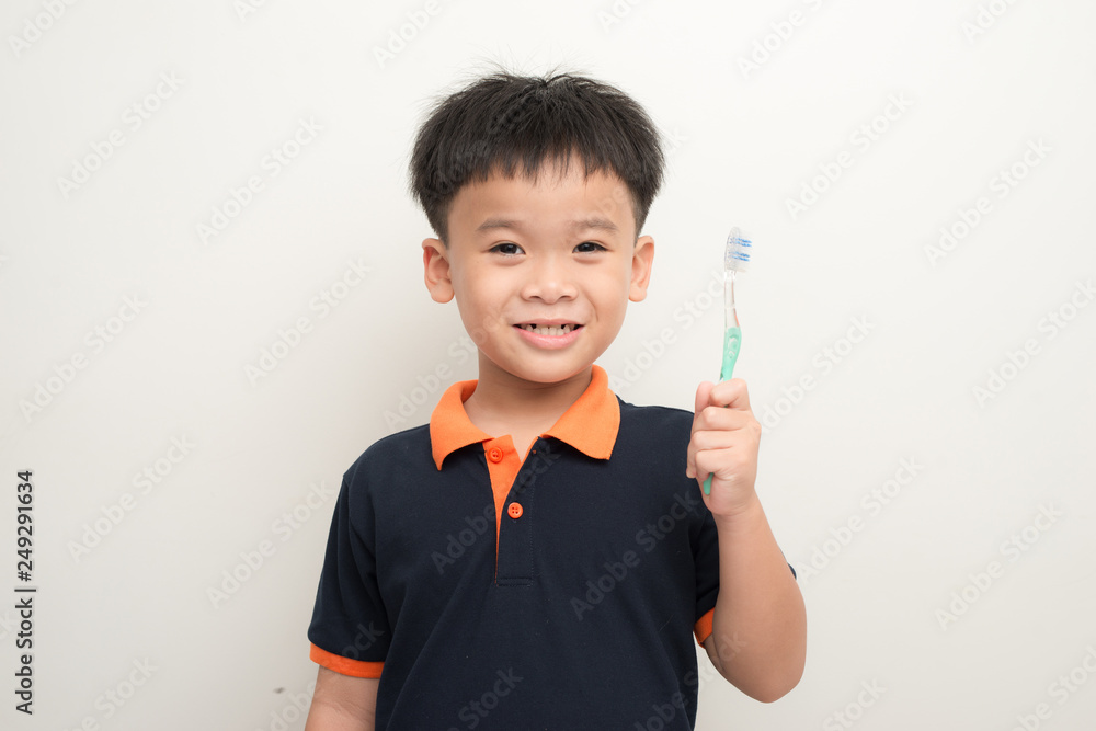 Handsome Young Boy Brushing Teeth Handsome Young Boy Brushing Teeth