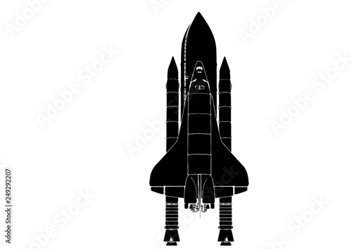 spacecraft silhouette vector