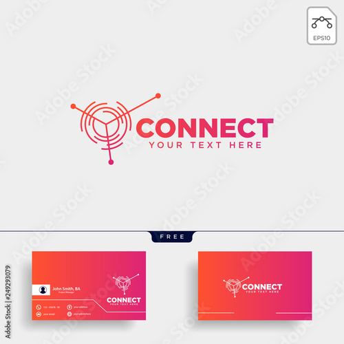 connecting communication logo template vector illustration