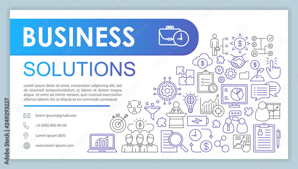 Business solutions advertising web banner vector template Business solutions advertising web banner vector template