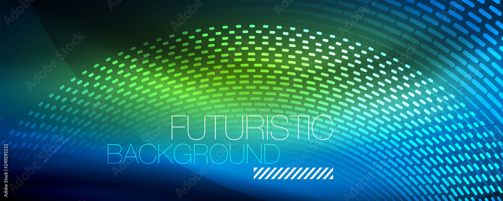Glowing light particles in dark neon space, magic glow shiny abstract background Glowing light particles in dark neon space, magic glow shiny abstract background