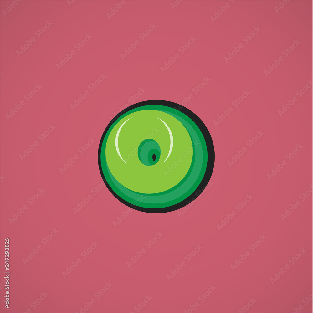 Green comic character from a fontset, vector illustration Green comic character from a fontset, vector illustration