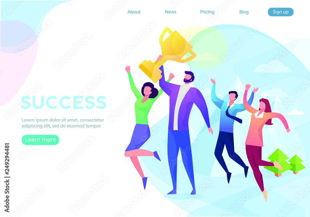 Teamwork success. Flat design business people concept. Vector illustration concept for web banner, business presentation, advertising material. Teamwork success. Flat design business people concept. Vector illustration concept for web banner, business presentation, advertising material.