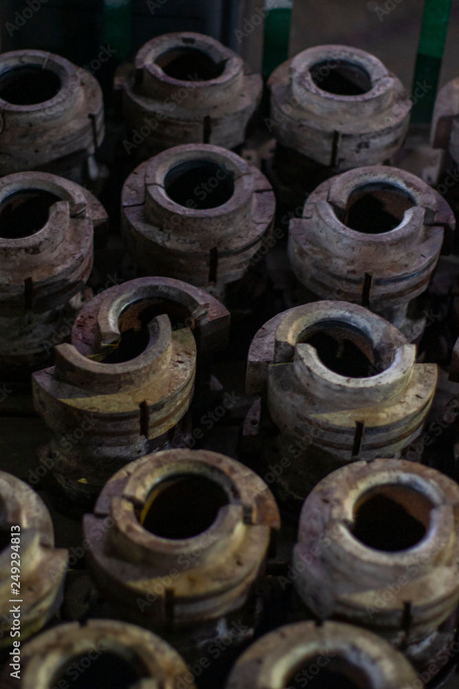 Industrial background. Glass shaping forms Industrial background. Glass shaping forms