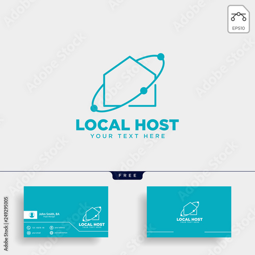 home network connection logo template vector illustration
