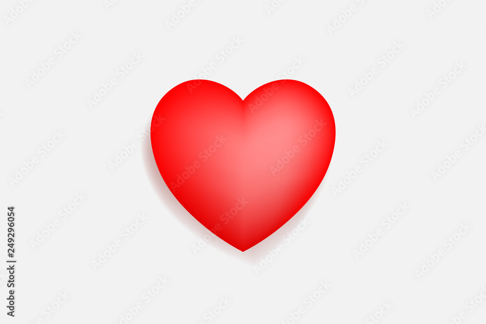 Abstract red heart symbol for Valentine's Day. Heart shape for decorative card, website, template design, postcard, special offer sale, advertising, mobile application. Vector.