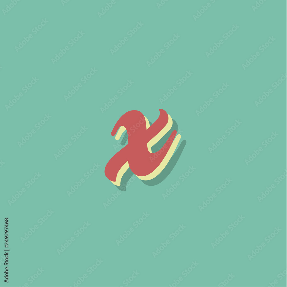 Retro character from a fontset, vector illustration Retro character from a fontset, vector illustration