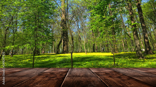 Spring background table.