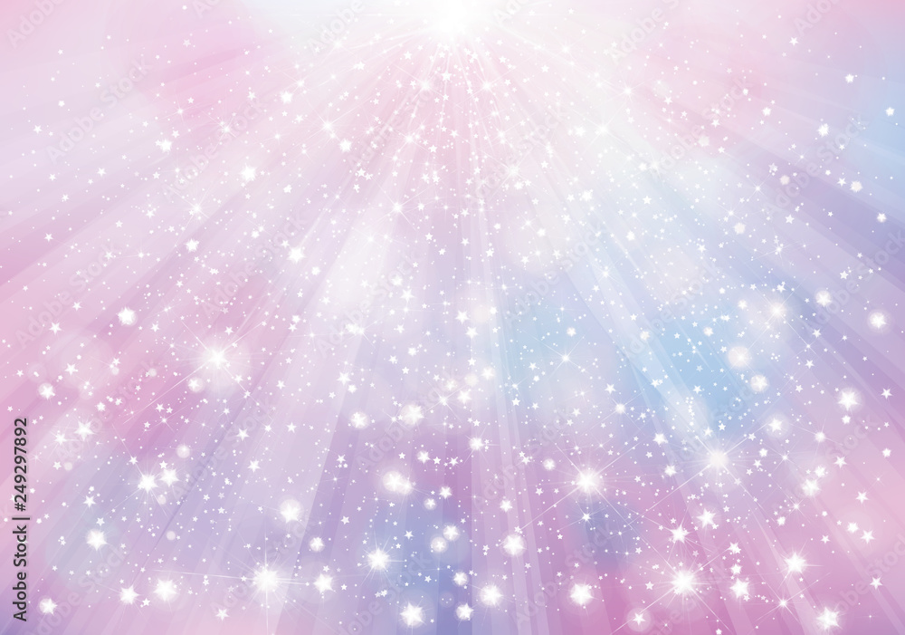 Wektor fioletowe musujące tło z promieni, świateł i gwiazd. <span>plik: #249297892 | autor: rvika</span>