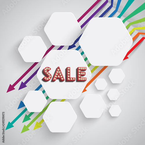 Colorful and clean template with arrows, vector illustration