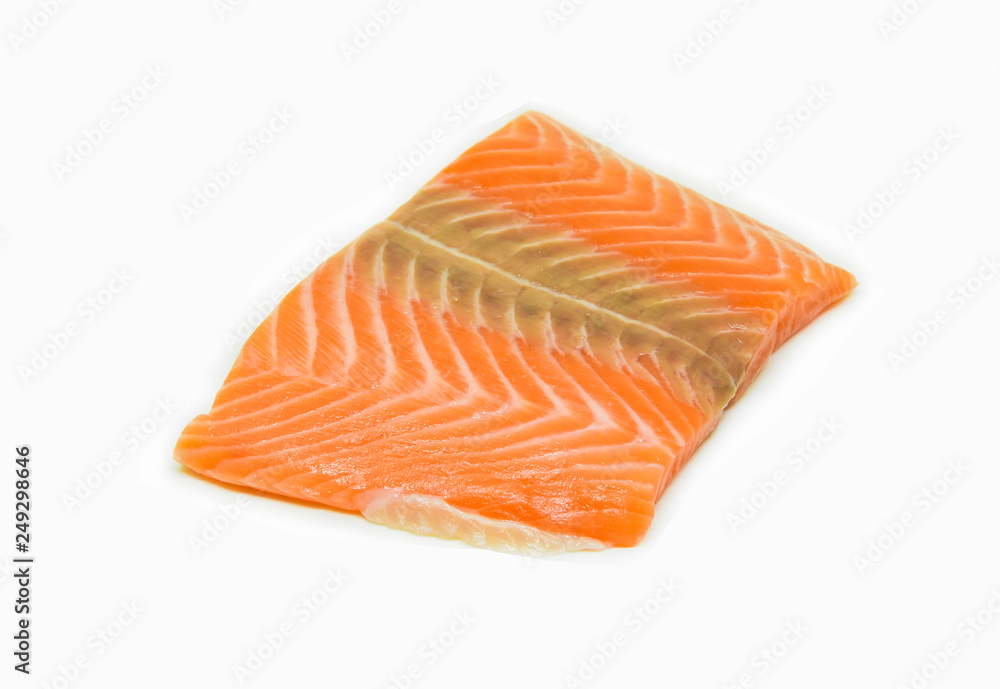 fresh raw salmon fillet fish isolated on white background fresh raw salmon fillet fish isolated on white background