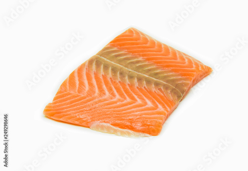 fresh raw salmon fillet fish isolated on white background