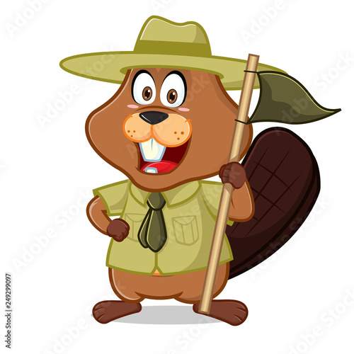 Beaver as boy scout or ranger