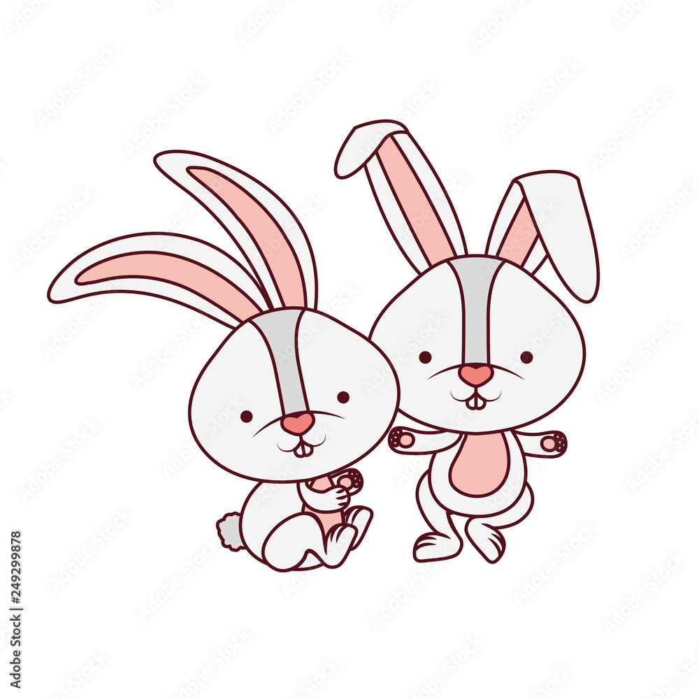cute rabbits isolated icon cute rabbits isolated icon