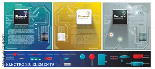 Flat Electronic Colorful Composition