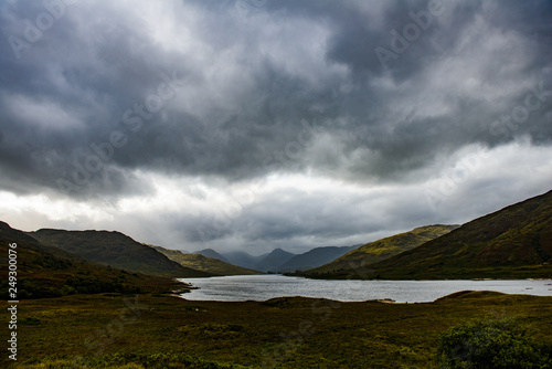 landscape with mountains and clouds