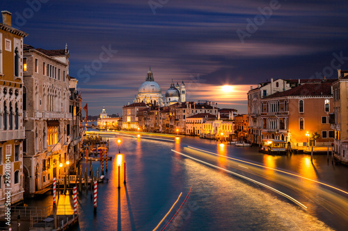 Grand Canal and Basilica Santa Maria della Salute, Venice, Italy.