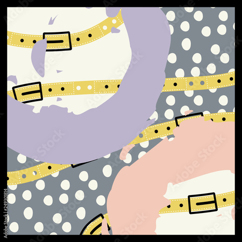 Abstract silk scarf with belt and fashin hijab