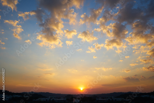 Beautiful and amazing nature sunset sky with clouds . © jamesteohart