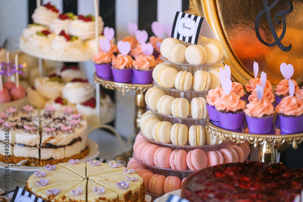 Luxury candy bar with delicious sweets