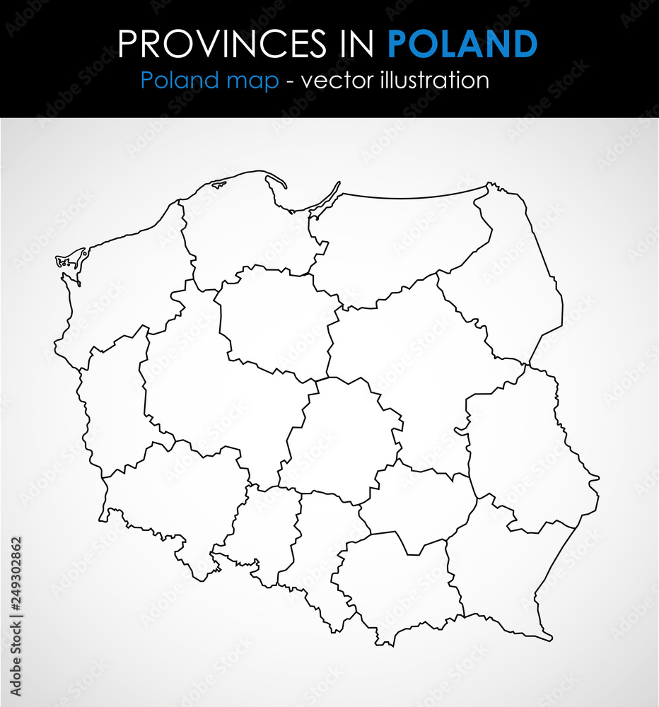 Poland map outline graphic. Vector illustration.