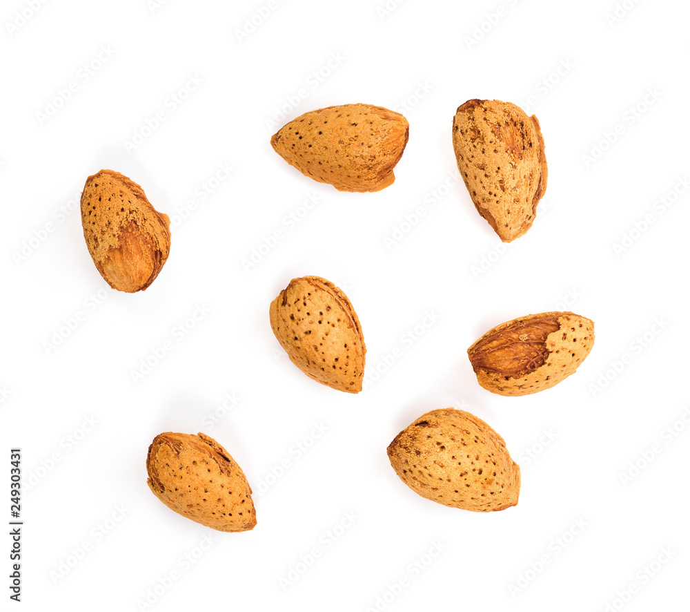 almonds isolated on white background almonds isolated on white background