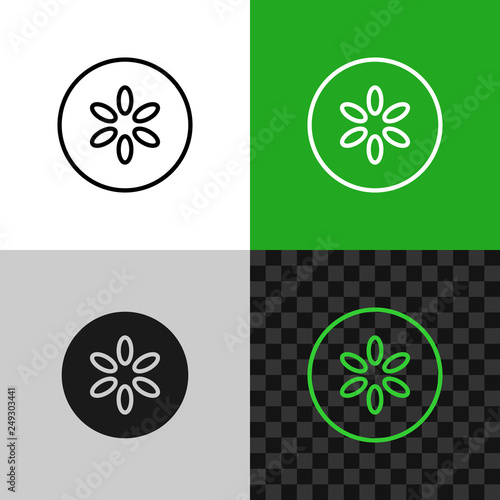 Cucumber slice icon. Line style cucumber symbol.