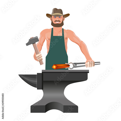 Blacksmith with his tools photo