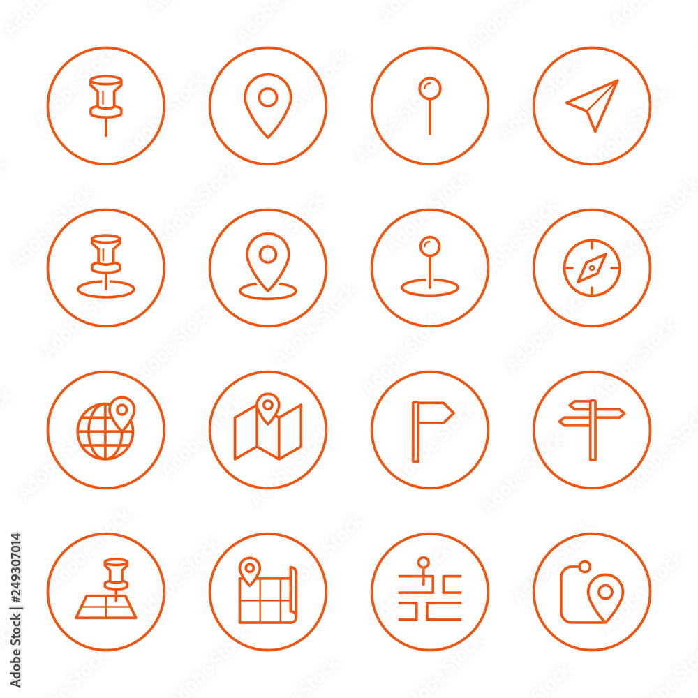 Landkarte, Navigation, Markierung Icon Sammlung Landkarte, Navigation, Markierung Icon Sammlung