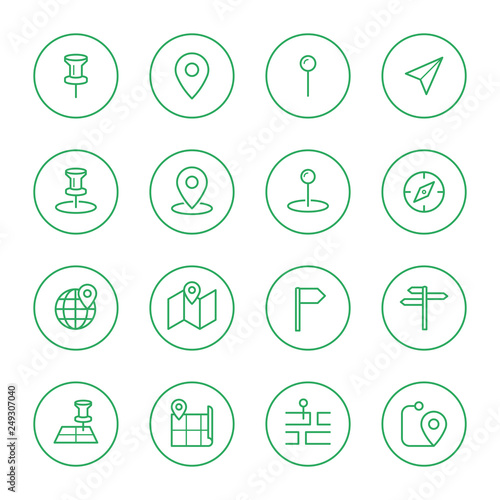 Landkarte, Navigation Icon Sammlung