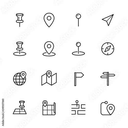 Landkarte, Navigation Icon Sammlung