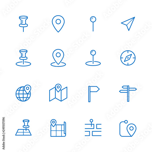 Landkarte, Navigation Icon Sammlung
