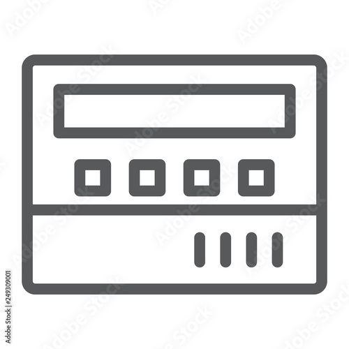 Taximeter line icon, taxi and service, carsharing sign, vector graphics, a linear pattern on a white background.
