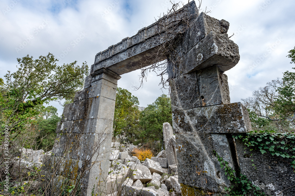 Antalya - Turkey. December 21, 2017. Termessos Ancient City wintertime in Antalya, Turkey.Termessos one of Turkey’s major attractions, 30km northwest of Antalya .