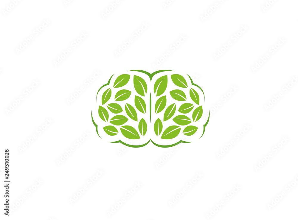 Creative Brain Leaves Logo Creative Brain Leaves Logo