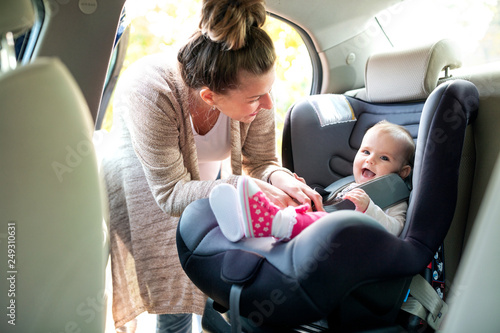 Fotografie Cute baby in infant car seat