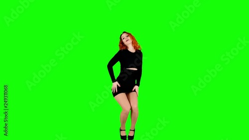 Hot Girl Teasing on Green Screen