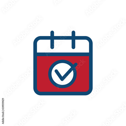 Voting 2020 Icon with Vote, Government, & Patriotic Symbolism and Colors