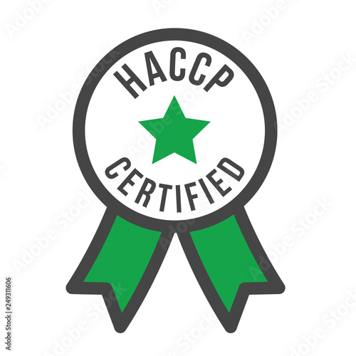 HACCP - Hazard Analysis Critical Control Points icon with award or checkmark