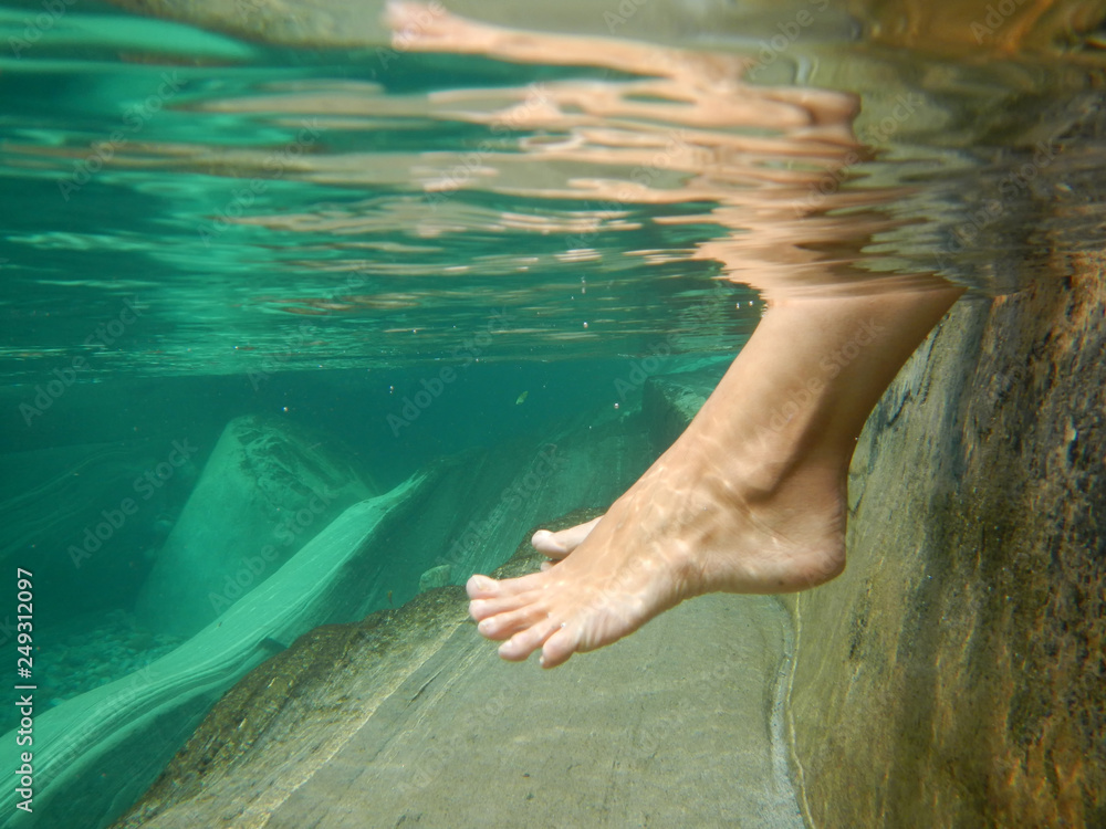Feet Underwater.