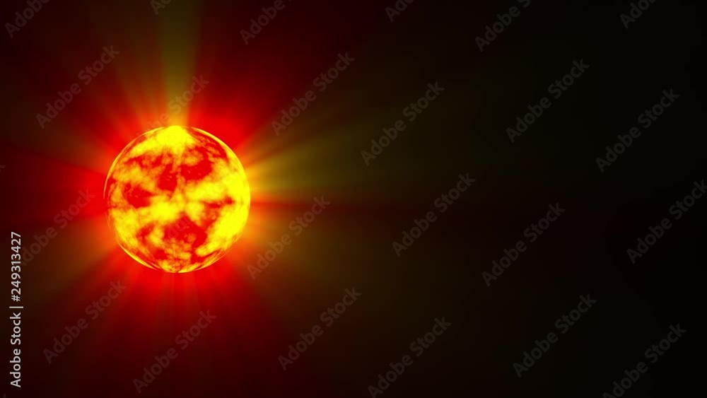 Small Side Red Yellow Hot Sun Rays Fractal Sphere Motion Background Loop Slow Small Side Red Yellow Hot Sun Rays Fractal Sphere Motion Background Loop Slow
