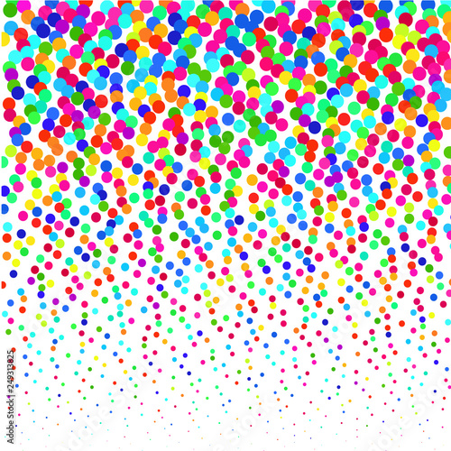 The bright colorful  confetti on a white background. 