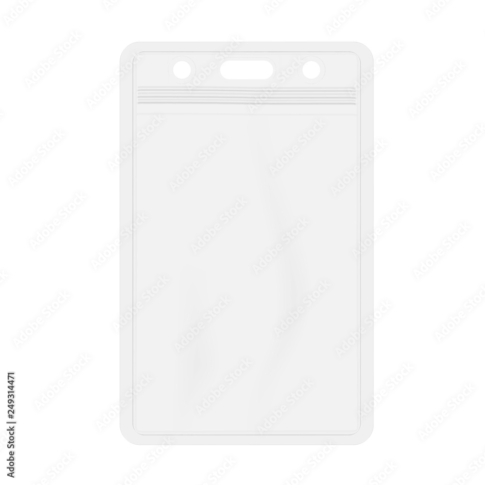 Card Holder With Plastic Card Vector Template Set Blank Sleeve