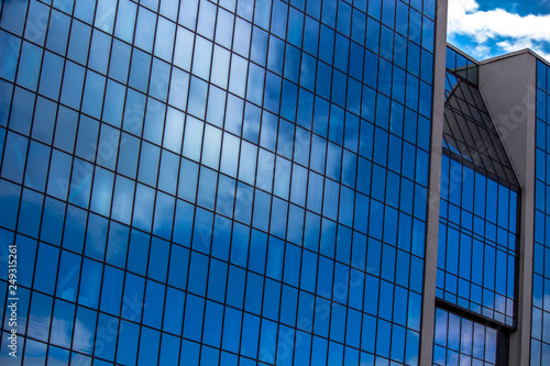 Blue glass business building
